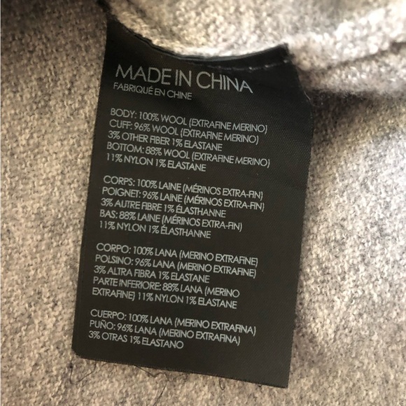 Club Monaco 100% Extra Fine Merino Wool Sweater in Grey Size XS - Picture 9 of 10